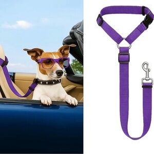 💞 New Purple One Size Adjustable Puppy Dog Car Seat Belt